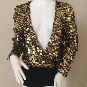 Gold Sequin Sweater